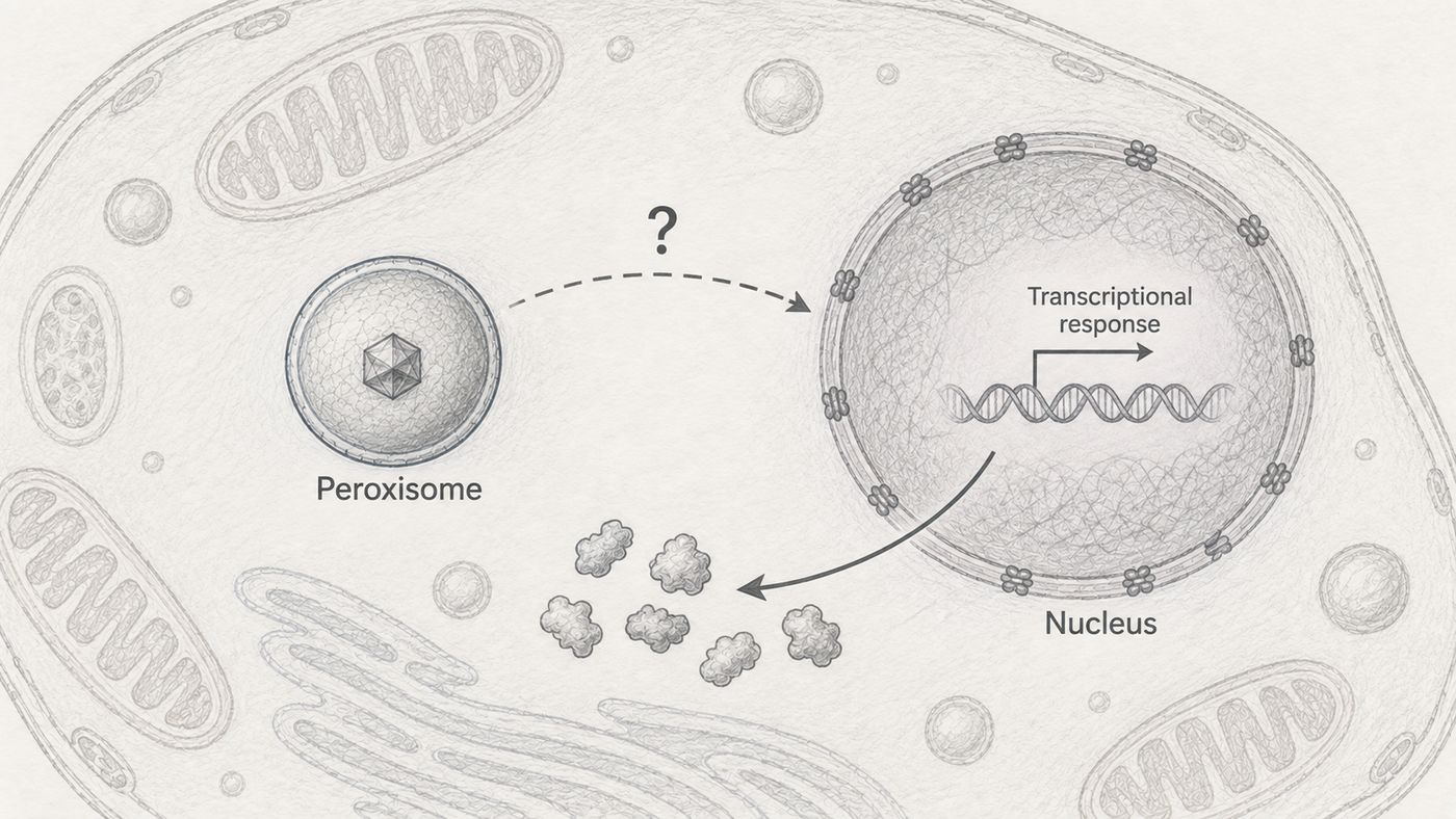 Pencil model of the peroxisomal stress response and nuclear transcriptional response